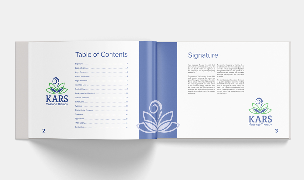 Kars Massage Therapy Branding Guide Book
